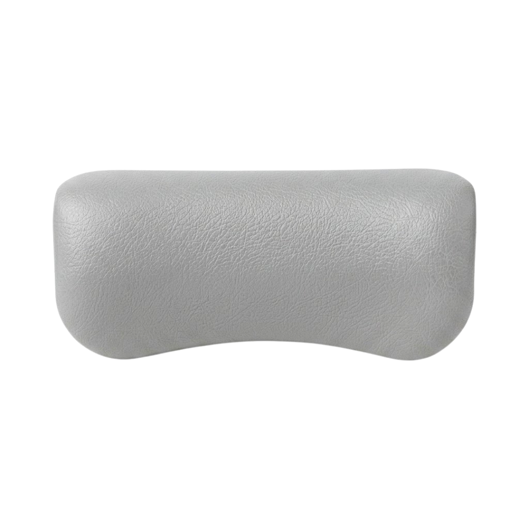 Artesian Spas South Seas Lounge series replacement hot tub headrest pillow in light gray, featuring a smooth textured finish and curved ergonomic design.