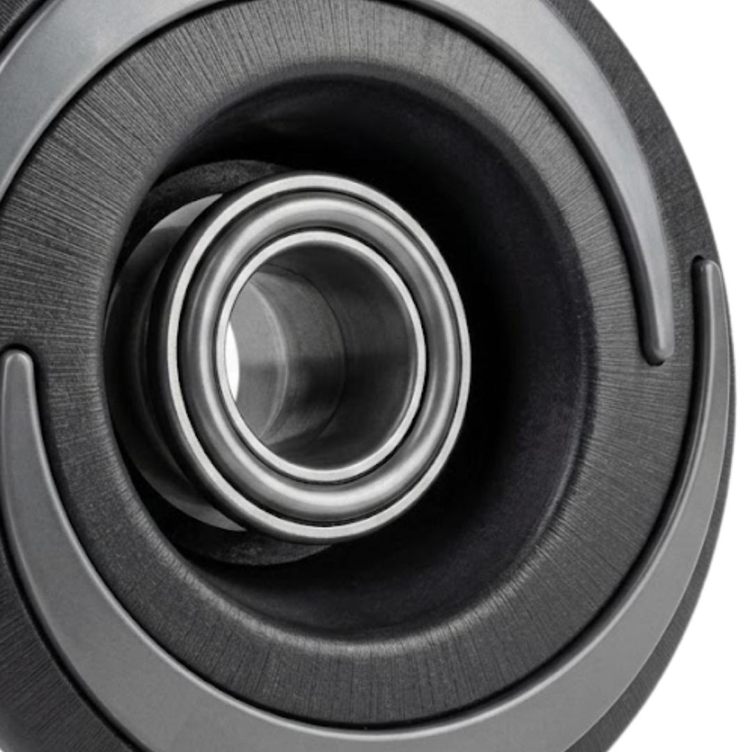 Close-up view of the central eyeball-style directional nozzle on a Halo 3 Directional plastic spa jet internal insert, showing its rounded nozzle ring within a textured dark grey bezel.