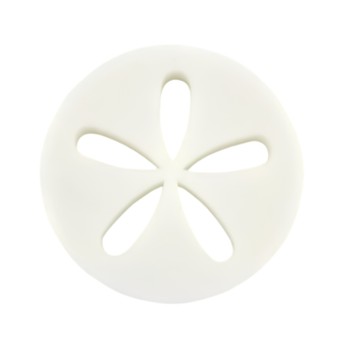 Round white Life Spa Disc oil absorbing foam sponge with flower petal cutouts on a plain white background.