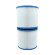 Stacked two-pack set of 10401000 C40 replacement filter cartridges with blue end caps for round basket pool and spa skimmers