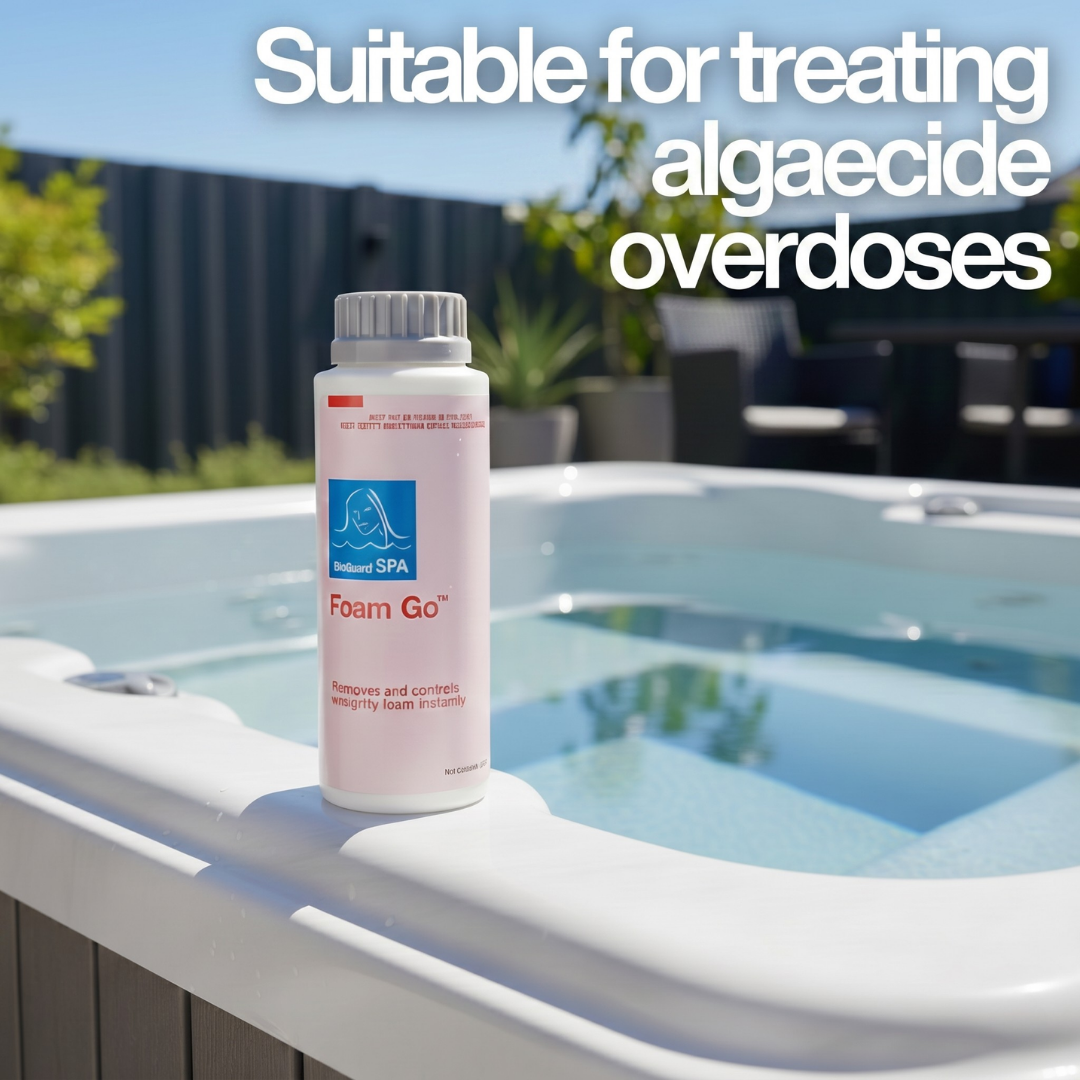 BioGuard Foam Go suitable for treating foam caused by overdoses of algaecides