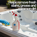 spa cleaner to remove grease, dirt, and calcium scale deposits