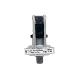 Allied Innovations 800120-3 21 AMP pressure switch for the Davey Eco Spa salt chlorinator, showing the white product label, manufacturing details, and threaded connection.