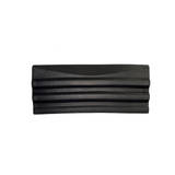 Studio product shot of a replacement dark grey charcoal textured Artesian Elite lounge headrest pillow for hot tubs, isolated on a white background.
