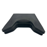 Front product studio shot of a charcoal black replacement neck headrest pillow for an Artesian Elite spa, showing its modern contoured wrap-around design on a clean white background.