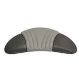 Artesian Spas Island Lounge charcoal grey replacement hot tub headrest pillow with a light grey ribbed center and dark charcoal side wings.