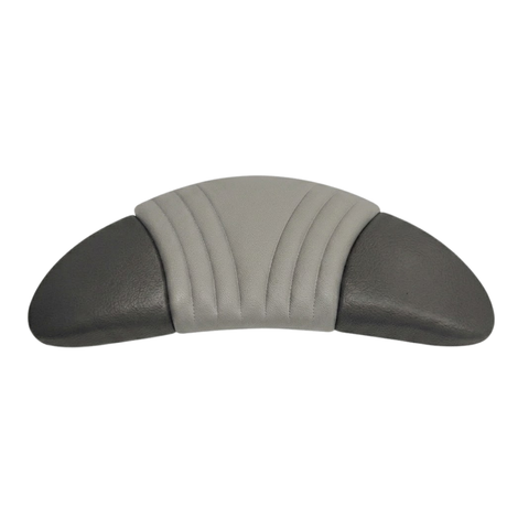 Artesian Spas Island Lounge charcoal grey replacement hot tub headrest pillow with a light grey ribbed center and dark charcoal side wings.