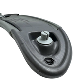 Close-up of the plastic replacement mounting pin peg on the back of an Artesian Spas Island Lounge charcoal grey hot tub headrest pillow.