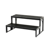 Black Artesian modular aluminium 2-tier steps for hot tubs and swim spas.