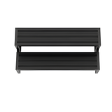 Overhead top-down view of black Artesian modular aluminium 2-tier spa steps showing textured non-slip treads