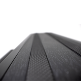 Extreme close-up macro view of black Artesian modular aluminium spa step tread pattern for enhanced slip resistance