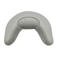 Front product shot of a replacement silver grey curved foam neck headrest pillow for Artesian spas, showcasing a wavy textured center insert and no brand logo.