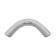 Front view of a grey wrap-around foam replacement headrest pillow for Artesian spas, featuring a sleek curved design with an oval center cutout opening.
