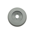 A top down overhead face view of a grey 2 inch Artesian Spas diverter valve replacement cap showing the textured round trim bezel and recessed center with stem hole