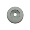 A top down overhead face view of a grey 2 inch Artesian Spas diverter valve replacement cap showing the textured round trim bezel and recessed center with stem hole
