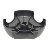 An inverted underside view of a black 2 inch Artesian Spas diverter valve replacement handle knob showcasing the molded internal support ribs and central square stem socket connection