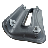 Angled rear view of an Artesian Spas Island series 8-inch waterfall headrest pillow, highlighting the four gray mounting pegs and back structure.