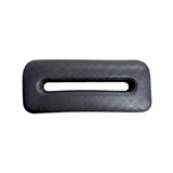 Artesian Spas Island series replacement 8-inch waterfall headrest pillow in dark charcoal gray featuring an open horizontal slot design.