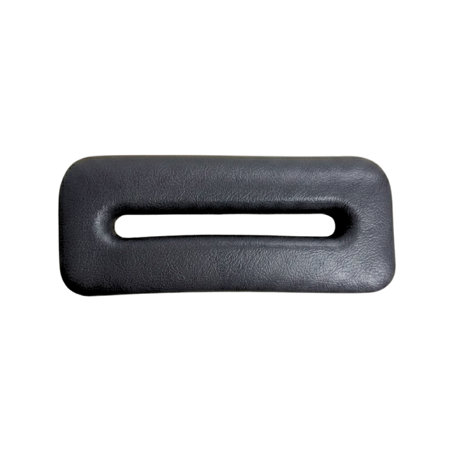 Artesian Spas Island series replacement 8-inch waterfall headrest pillow in dark charcoal gray featuring an open horizontal slot design.