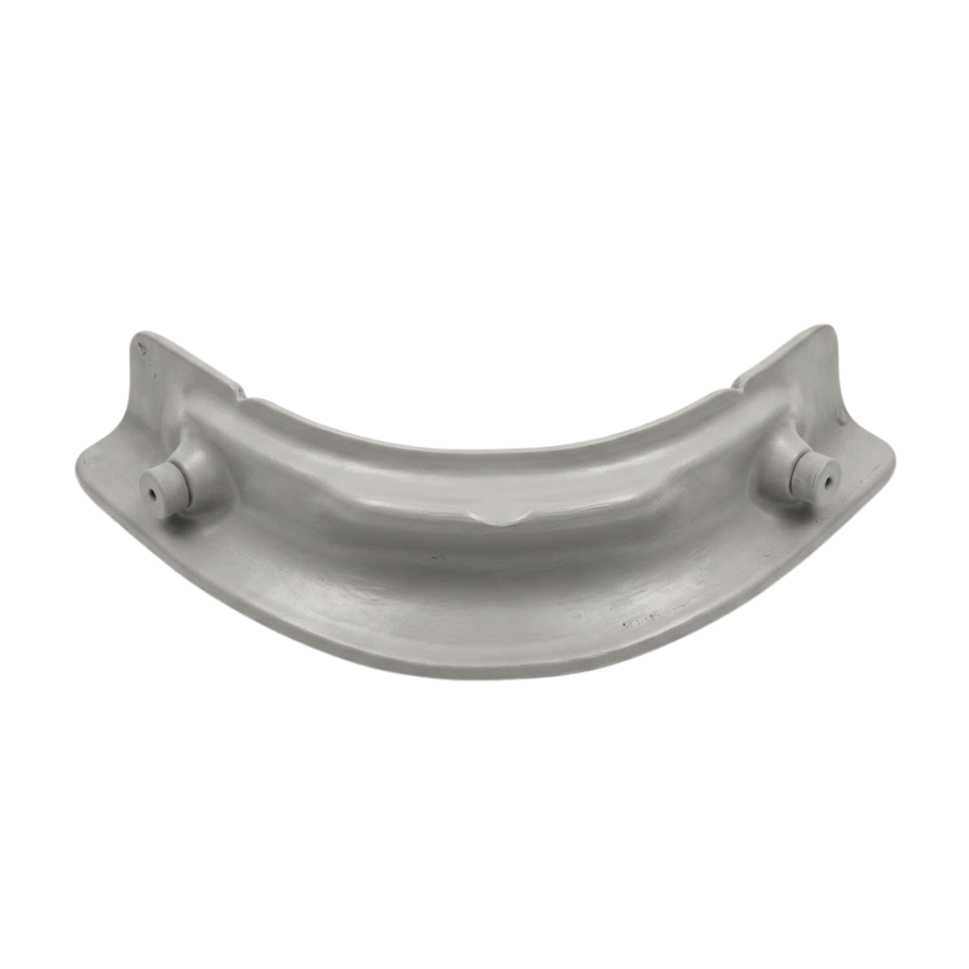 Rear view of an Artesian Spas Island series wrap headrest pillow showing the mounting pins and back construction for installation.