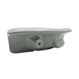 Profile view of an Artesian Spas Island series wrap headrest pillow showcasing the foam mounting pin plug and overall thickness of the hot tub pillow.