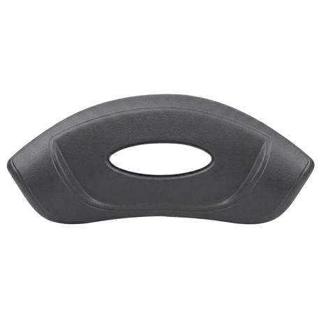 Artesian Spas Platinum Elite Lounge series replacement 16-inch headrest pillow in dark charcoal gray featuring an oval central cutout design.