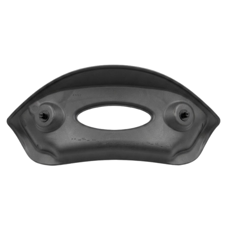 Rear view of an Artesian Spas Platinum Elite Lounge series replacement 16-inch headrest pillow in charcoal gray, showing two mounting pegs and back casing design.