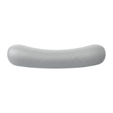 Bottom perspective view of an Artesian Spas South Seas Lounge series replacement hot tub headrest pillow in light gray, showcasing its curved ergonomic shape.