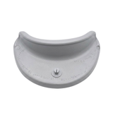 Rear view of an Artesian Spas South Seas series replacement hot tub neck headrest pillow in light gray, showcasing the singular single-peg mounting mechanism and smooth back casing structure.