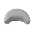Artesian Spas South Seas series replacement hot tub neck headrest pillow in light gray, featuring a crescent ergonomic shape and a soft faux-leather texture finish.
