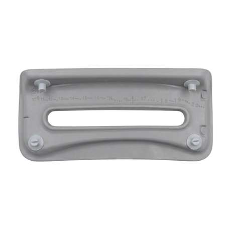 Rear view of an Artesian Spas South Seas and Tropic Seas series 8-inch waterfall headrest pillow in light gray, showing the four rear mounting pins and serial markings.