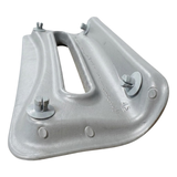 Angled rear view of an Artesian Spas South Seas and Tropic Seas series 8-inch waterfall headrest pillow in light gray, highlighting the four mounting pegs and back construction.