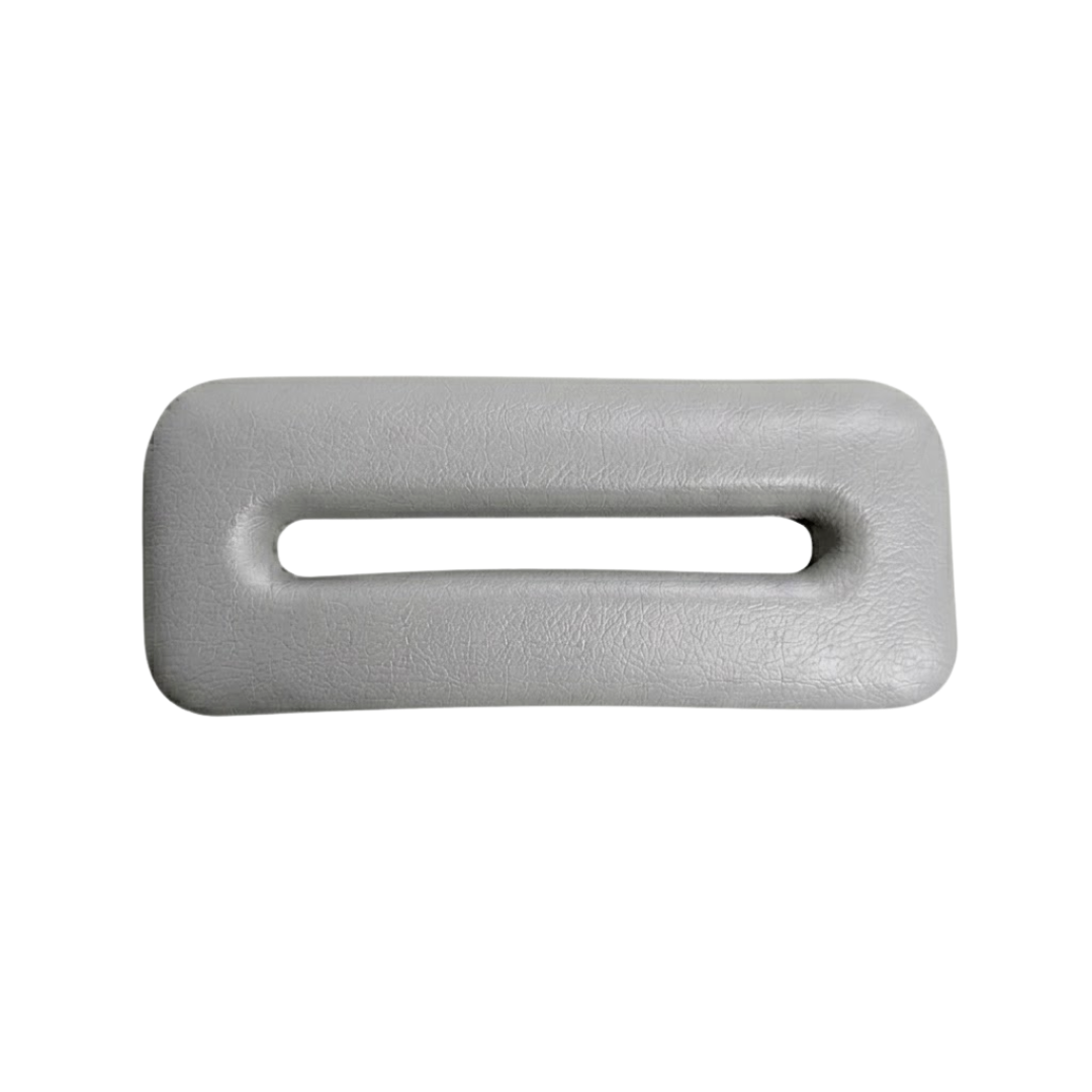Artesian Spas South Seas and Tropic Seas series replacement 8-inch waterfall headrest pillow in light gray with a central horizontal slot design.