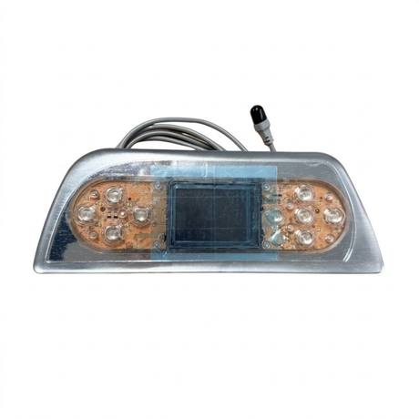 Artesian Spas TP800 Island Spas touchpad panel controller with screen protective film, connecting cable, and molex plug attached.