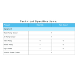 AstralPool technical specifications comparison table chart between Halo Hub and Halo Xpand pool equipment controllers.