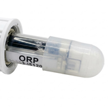 Close-up view of AstralPool Halo ORP sensor glass probe glass stem and protective storage cap