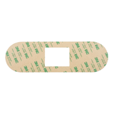 The rear view of a replacement Balboa TP800 2-pump spa overlay decal, showing the brown protective peel-off backing layer printed with green 3M 468MP 200MP adhesive branding.