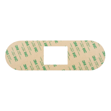 The rear view of a replacement Balboa TP800 2-pump spa overlay decal, showing the brown protective peel-off backing layer printed with green 3M 468MP 200MP adhesive branding.