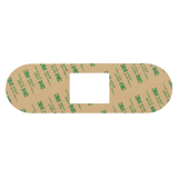 The reverse side of a Balboa TP800 replacement touchpad sticker overlay, showing the peel-off brown paper protective liner branded with green 3M 468MP 200MP adhesive labels.