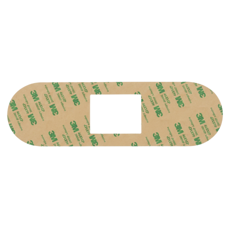 The reverse side of a Balboa TP800 replacement touchpad sticker overlay, showing the peel-off brown paper protective liner branded with green 3M 468MP 200MP adhesive labels.