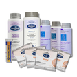 BioGuard SPA bromine startup kit including Armour sanitiser and oxidiser, Perfect Balance, Performance Up, Aquality, Comfort Up balancers, four Spa Purity oxidiser sachets, and QuikChek5 water test strips.