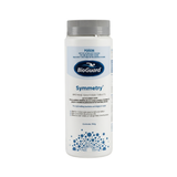 750g bottle of BioGuard Symmetry Bromine Sanitiser Tablets for spas, featuring a low-odour formula ideal for indoor hot tubs and effective over a wide pH range.