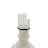Close-up view of the rear translucent white plastic stem on a C-Helix 3 Directional SS spa jet internal insert, showing a black O-ring seal and notched side entry port.