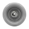 Direct overhead front view of a grey Cyclone adjustable swirl spa jet internal insert, featuring a textured scalloped outer bezel ring and a central rotational nozzle.