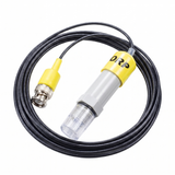 Replacement ORP sensor probe for Davey Eco Spa salt water chlorinators, featuring a grey body with a yellow label, clear electrode protective cap, and coiled cable with BNC connection.