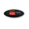Front view of a Davey SP601 oval spa pool touchpad controller with an active red LED digital screen reading 40.5, yellow up and down temperature arrows, and status indicator lights for Heat, Pump, Auto, and Air.
