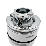 Close-up view of a chrome directional internal SL spa jet nozzle with star-shaped adjustable eyeball.