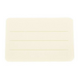 Top-down studio product photo of a rectangular off-white Drysorb diatomaceous earth fast-drying bath mat featuring three horizontal drainage grooves, on an isolated white background.