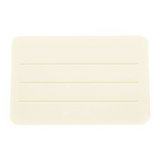Top-down studio product photo of a rectangular off-white Drysorb diatomaceous earth fast-drying bath mat featuring three horizontal drainage grooves, on an isolated white background.