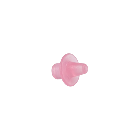 A small pink semi translucent plastic replacement air injector cone compatible with Edgetec spa jets shown against a white background